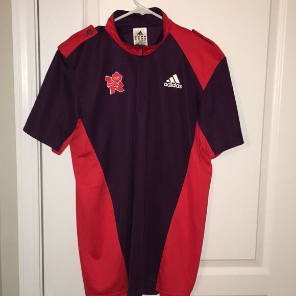 Adidas London 2012 Olympics Red Military Technical Polo Shirt Management Team M - Picture 1 of 6
